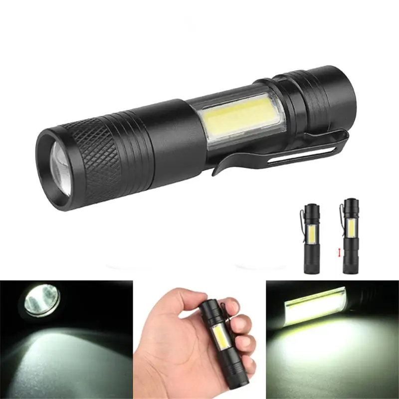 3504 XPE-Q5+COB 600Lumens 4 Modes Zoomable Mini LED Flashlight Emergency Aluminum alloy for Outdoor Waterproof Portable Light
3504 XPE-Q5+COB 600Lumens 4 Modes Zoomable Mini LED Flashlight Emergency Aluminum alloy for Outdoor Waterproof Portable Light