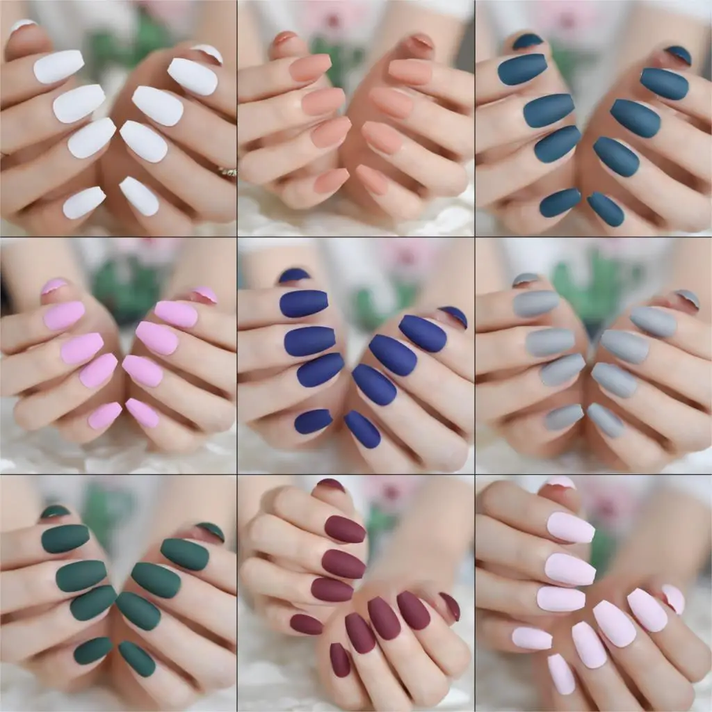 24pcs Matte Squoval Fake Nails Short Fake Nails Frosted Fake Design Artificial Nails Full Cover Nails Tips More Color Choices
24pcs Matte Squoval Fake Nails Short Fake Nails Frosted Fake Design Artificial Nails Full Cover Nails Tips More Color Choices