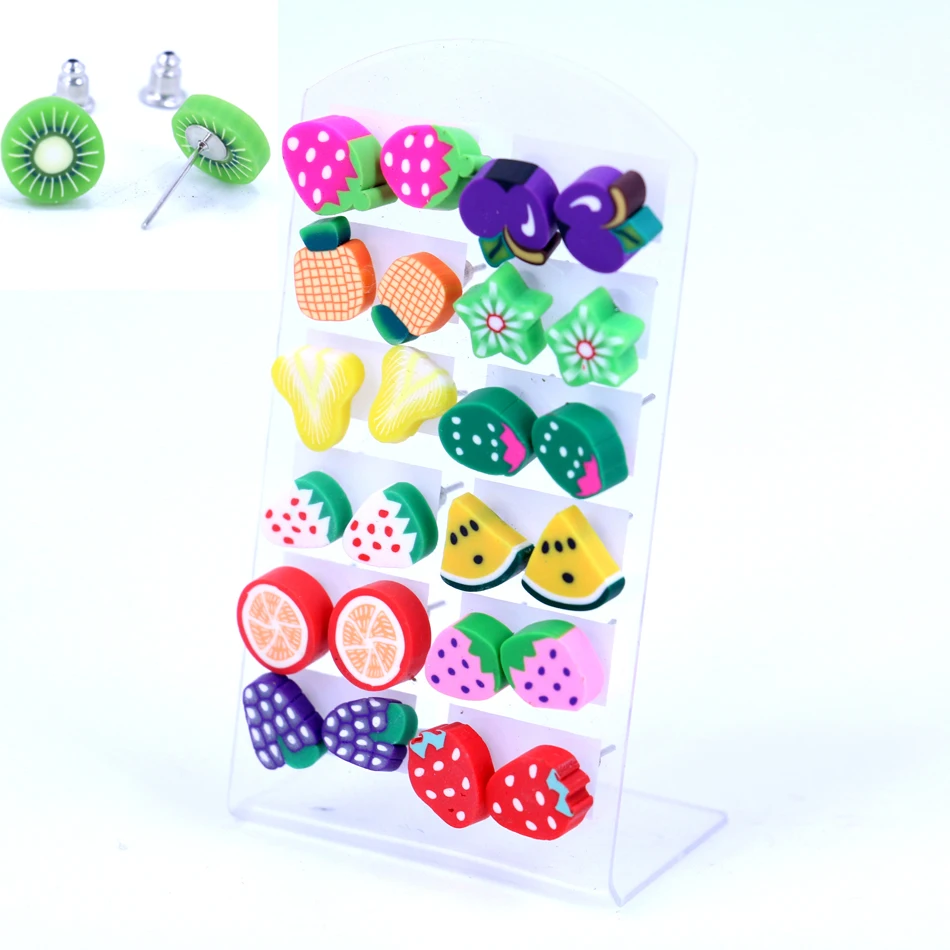 Factory Factory Directly Wholesale Cute Hand Made Craft Work Polymer Clay Slices Fruit Animal Flower Stud Earrings 12pair
Factory Factory Directly Wholesale Cute Hand Made Craft Work Polymer Clay Slices Fruit Animal Flower Stud Earrings 12pair
