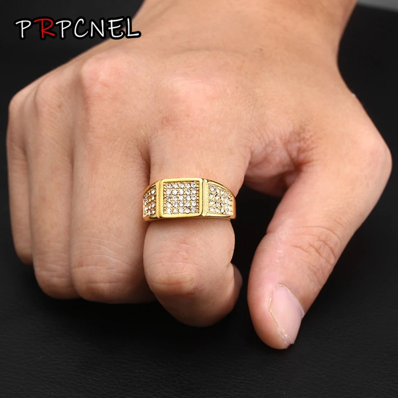 Hip Hop Ring New Gold Color Ring For Men Jewelry High Quality Luxury Cubic Zirconia Wedding Band Ring
Hip Hop Ring New Gold Color Ring For Men Jewelry High Quality Luxury Cubic Zirconia Wedding Band Ring