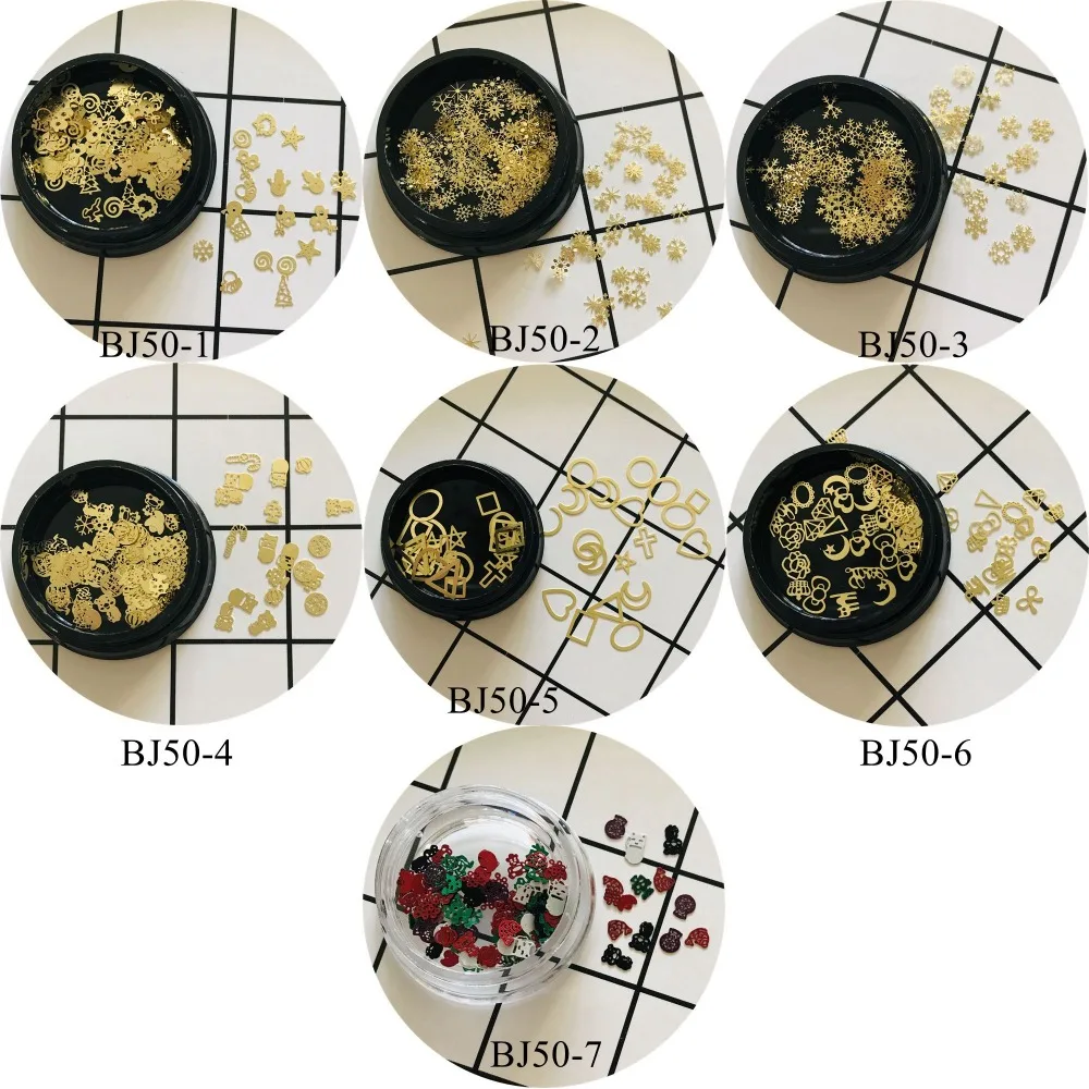 1Jar Hard Gold Metal Non-adhesive Sticker Mixed Designs Mix Christmas Geometric Snowflake New Year in Black Jar BJ50
1Jar Hard Gold Metal Non-adhesive Sticker Mixed Designs Mix Christmas Geometric Snowflake New Year in Black Jar BJ50