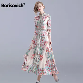 Borisovich Female Vintage Print Long Dress New Brand 2019 Fashion Turn-down Collar Elegant A-line Women Party Dresses N1406
Borisovich Female Vintage Print Long Dress New Brand 2019 Fashion Turn-down Collar Elegant A-line Women Party Dresses N1406