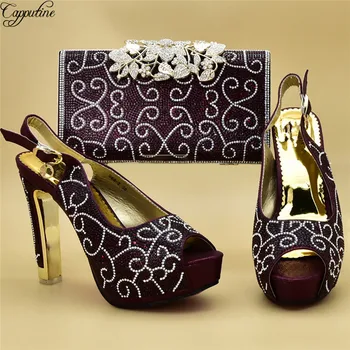 Wonderful wine high heel sandal shoes matching with evening handbag set 988-2 heel height 12cm
Wonderful wine high heel sandal shoes matching with evening handbag set 988-2 heel height 12cm