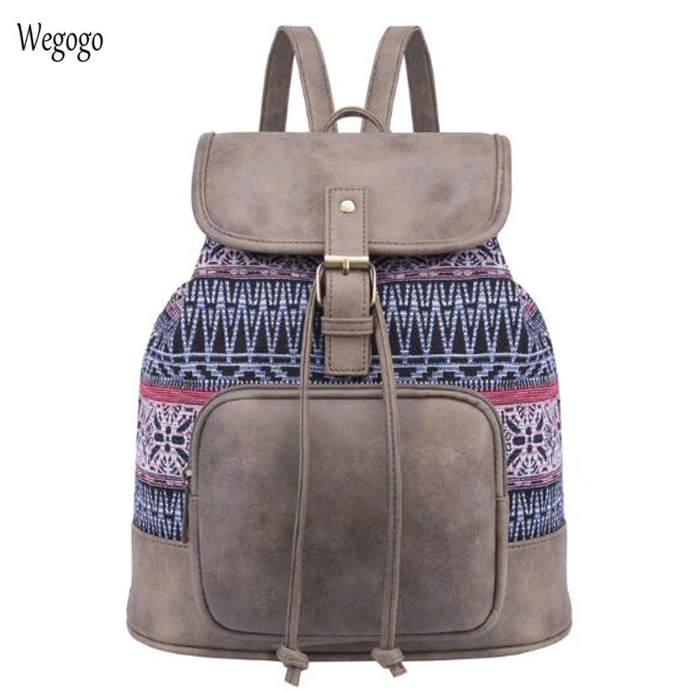 New Women Backpack Vintage Canvas Retro Ethnic Embroidery Backpack Strip PU Leather Shoulder Bag Schoolbag Travel Rucksack
New Women Backpack Vintage Canvas Retro Ethnic Embroidery Backpack Strip PU Leather Shoulder Bag Schoolbag Travel Rucksack