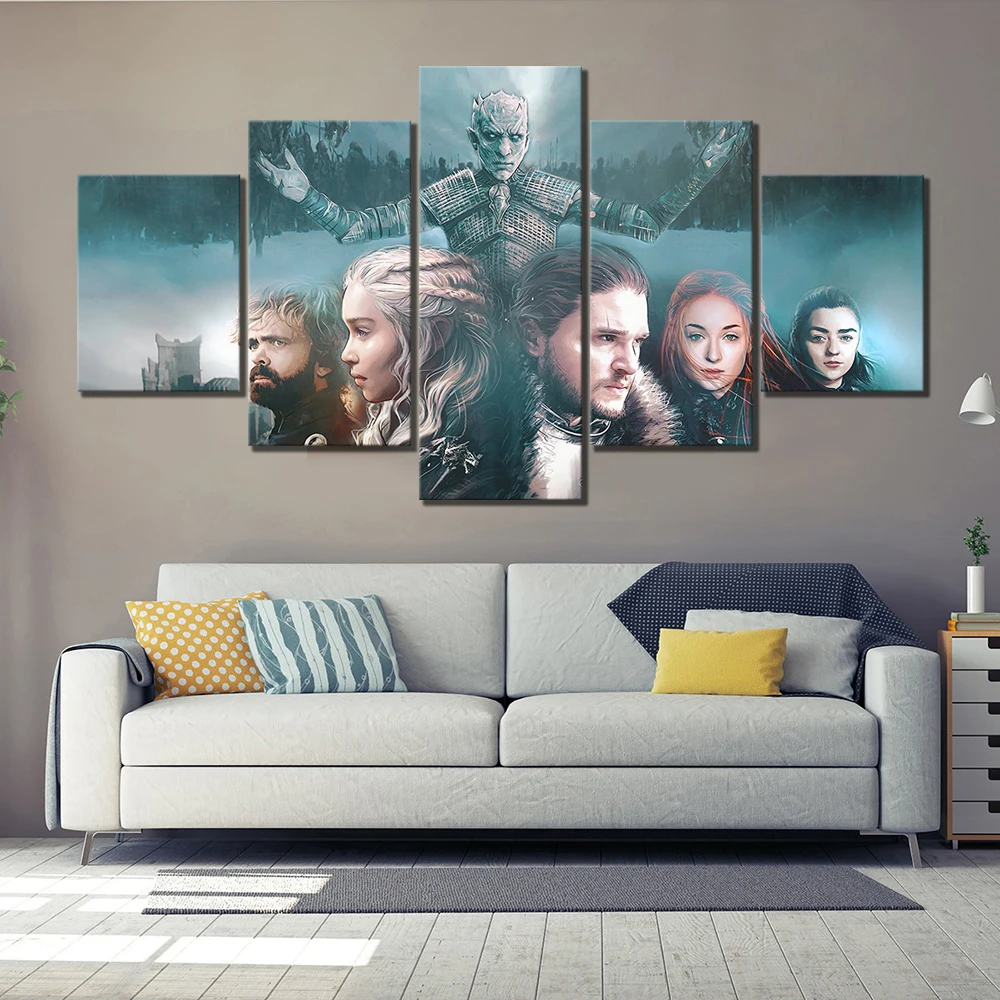 Wall Artwork Home Decoration Hd Print 5 Piece Game of Thrones Picture Movie Poster Canvas Painting Modular For Living Room Frame
Wall Artwork Home Decoration Hd Print 5 Piece Game of Thrones Picture Movie Poster Canvas Painting Modular For Living Room Frame