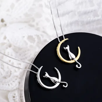 New Arrivals 925 Sterling Silver Moon Cat Choker Necklaces Pendants for Women Wedding Jewelry
New Arrivals 925 Sterling Silver Moon Cat Choker Necklaces Pendants for Women Wedding Jewelry