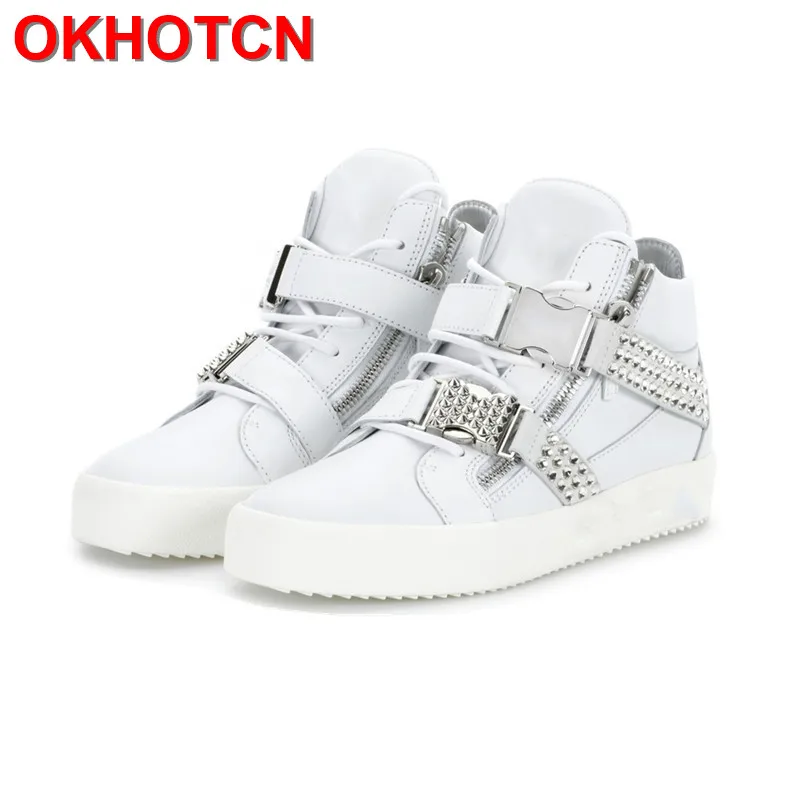 Men Fashion Shoes Crystal Spiked White Shoes Casual Men Height Increasing High Top Sneakers For Men Rivets Buckle Mens Sneakers
Men Fashion Shoes Crystal Spiked White Shoes Casual Men Height Increasing High Top Sneakers For Men Rivets Buckle Mens Sneakers