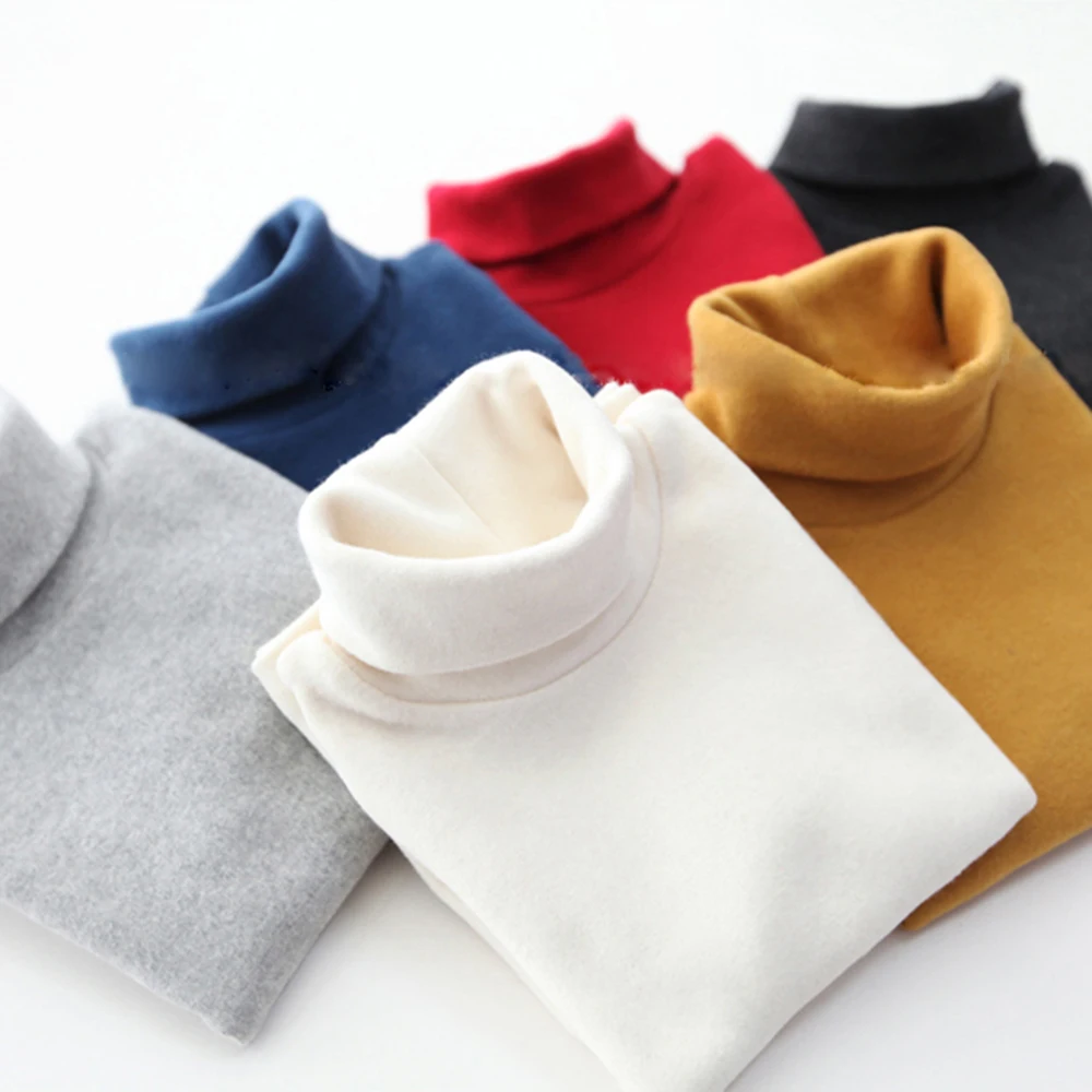 New Children tshirt boys Winter Thicken Add wool T-shirts Girls Solid color Long sleeve tops Cotton Turtleneck Tee shirt garcon
New Children tshirt boys Winter Thicken Add wool T-shirts Girls Solid color Long sleeve tops Cotton Turtleneck Tee shirt garcon