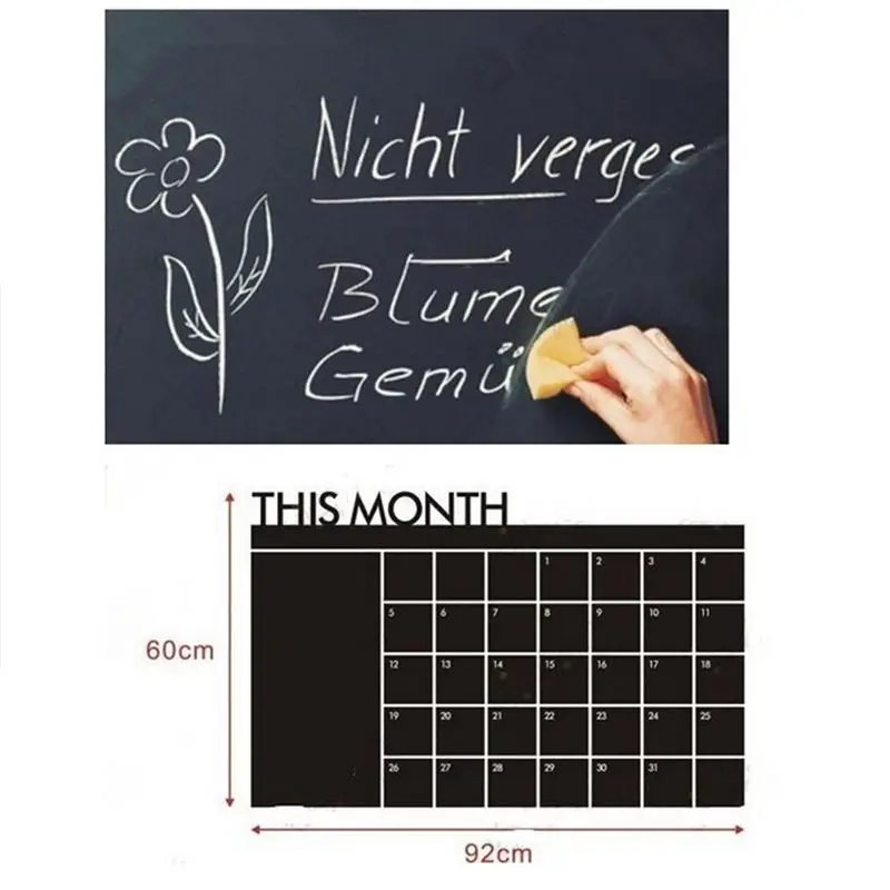 92*60cm Month Calendar Chalkboard Blackboard Removable Planner Wall Stickers Black Board Office School Vinyl Decals Supplies
92*60cm Month Calendar Chalkboard Blackboard Removable Planner Wall Stickers Black Board Office School Vinyl Decals Supplies