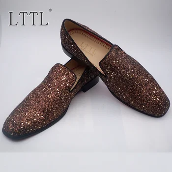 LTTL Handcrafted Luxury Gold Glitter Loafers Men Slip On Casual Shoes Dress Shoes Fashion Men's Banquet And Wedding Shoes
LTTL Handcrafted Luxury Gold Glitter Loafers Men Slip On Casual Shoes Dress Shoes Fashion Men's Banquet And Wedding Shoes