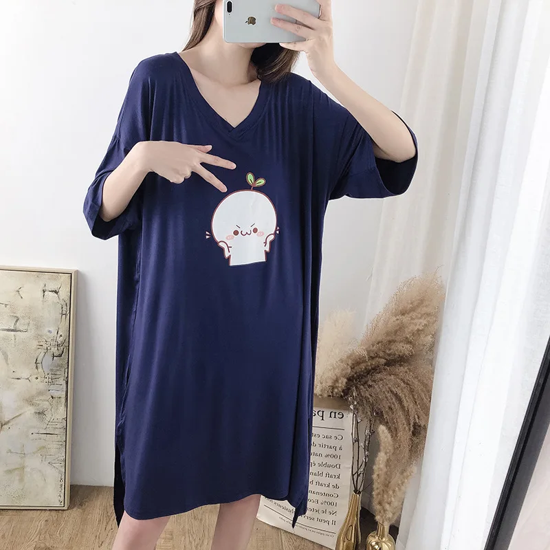 2019 Pijamas Women's Short-sleeved Cartoon Modal Nightdress Thin Section Loose Night Dress Worn Outside Home Clothes Sleep Wear
2019 Pijamas Women's Short-sleeved Cartoon Modal Nightdress Thin Section Loose Night Dress Worn Outside Home Clothes Sleep Wear