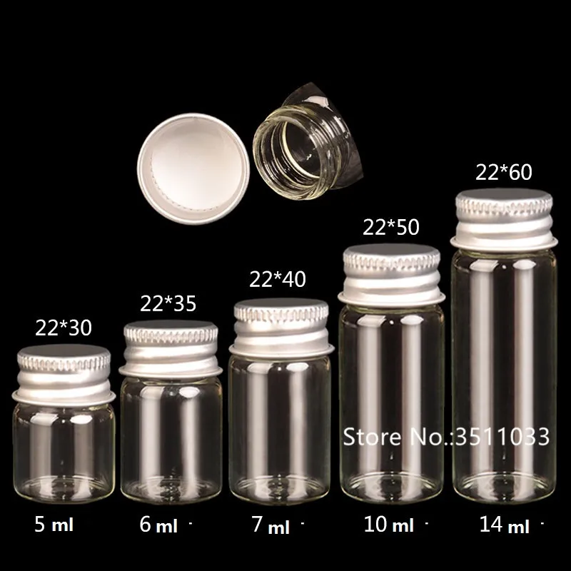 Pack of 24pcs 50pcs 5ml 6ml 7ml 10ml 14ml Transparent Glass Bottle With Aluminium Cap Lid Small Wishing Bottle Glass Vials Jars
Pack of 24pcs 50pcs 5ml 6ml 7ml 10ml 14ml Transparent Glass Bottle With Aluminium Cap Lid Small Wishing Bottle Glass Vials Jars
