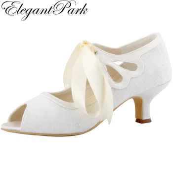 HP1522 Woman White Ivory Mid Heel Wedding Shoes Peep Toe Mary Jane Lace Lady Ribbon Tie Bride Bridesmaid Bridal Prom Party Pumps
HP1522 Woman White Ivory Mid Heel Wedding Shoes Peep Toe Mary Jane Lace Lady Ribbon Tie Bride Bridesmaid Bridal Prom Party Pumps