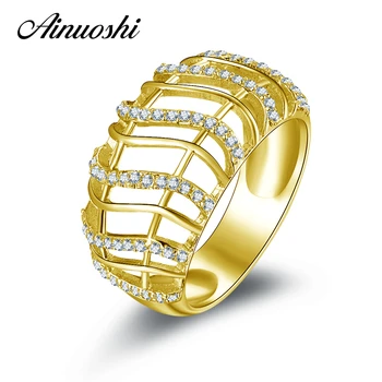 AINUOSHI 14K Solid Yellow Gold Wedding Band Multi Layer Lines SONA Simulated Diamond Jewelry Anillos Mujer Engagement Women Ring
AINUOSHI 14K Solid Yellow Gold Wedding Band Multi Layer Lines SONA Simulated Diamond Jewelry Anillos Mujer Engagement Women Ring