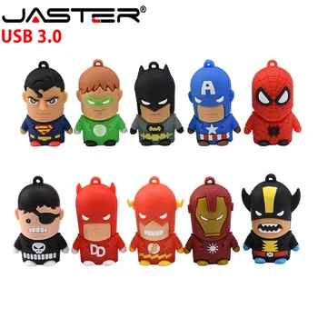 JASTER USB 3.0 Cartoon Superman Spiderman Batman Captain America Silicone USB Flash Drive Pen Drive 64GB 4GB16GB 32GB USB HOT
JASTER USB 3.0 Cartoon Superman Spiderman Batman Captain America Silicone USB Flash Drive Pen Drive 64GB 4GB16GB 32GB USB HOT