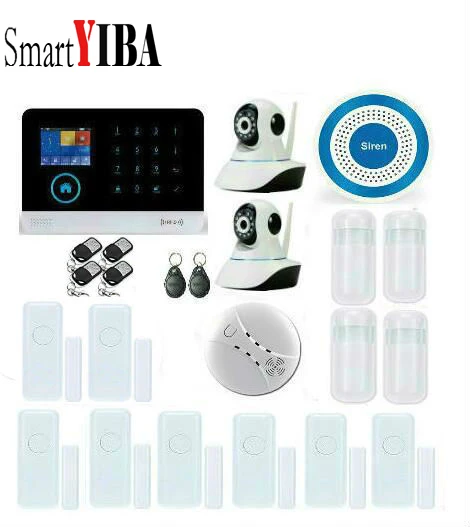 SmartYIBA WIFI 3G DIY Smart Security Alarm Systems RFID Control Kit With 2pcs Network IP Cameras Wireless Smoke/Fire Alarm
SmartYIBA WIFI 3G DIY Smart Security Alarm Systems RFID Control Kit With 2pcs Network IP Cameras Wireless Smoke/Fire Alarm