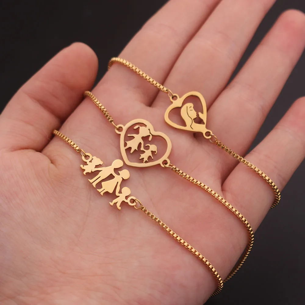 Trendy 6 Styles Stainless Steel Bracelets For Women Love Heart Star Parents Bangles Family Member Mother's Day Gift For Women
Trendy 6 Styles Stainless Steel Bracelets For Women Love Heart Star Parents Bangles Family Member Mother's Day Gift For Women