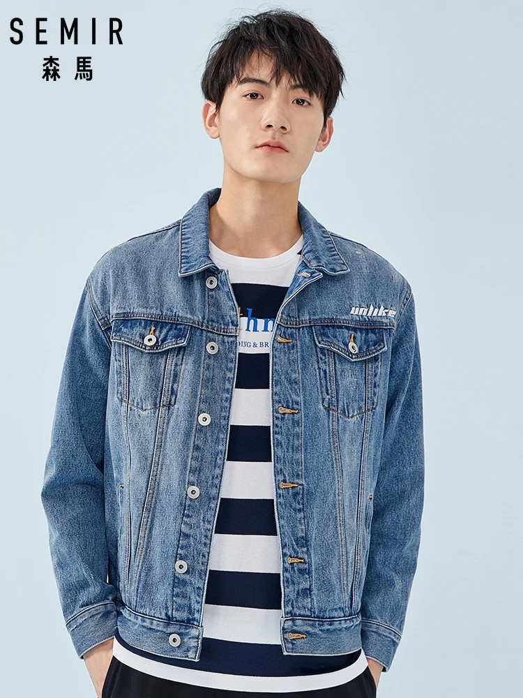 SEMIR Embroidered Denim Jacket 100% Cotton for Men Washed Denim Jacket Dropped Shoulder Male Fashion Jacket for Spring
SEMIR Embroidered Denim Jacket 100% Cotton for Men Washed Denim Jacket Dropped Shoulder Male Fashion Jacket for Spring