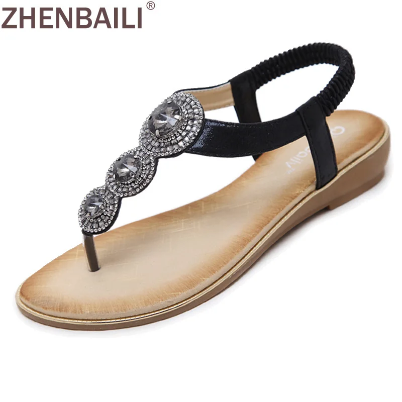ZHENBAILI Elegant Women Sandals Big Crystal Rhinestones String Bead Flip Flops Bohemian Ethnic National Wind Shoes Plus Size
ZHENBAILI Elegant Women Sandals Big Crystal Rhinestones String Bead Flip Flops Bohemian Ethnic National Wind Shoes Plus Size