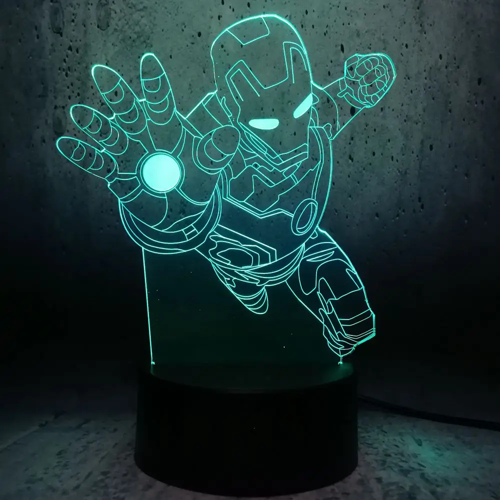 3D Night Lighting Superhero Iron Man Action Novelty Figure Multicolor LED Lamp lampada Kid Toy Table Bedroom Bedside Light Gifts
3D Night Lighting Superhero Iron Man Action Novelty Figure Multicolor LED Lamp lampada Kid Toy Table Bedroom Bedside Light Gifts