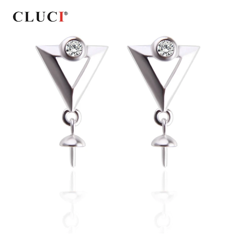 CLUCI Triangle Shaped Stud Silver 925 Women Earrings Mounting for Pearl Making 925 Sterling Silver Zircon Earrings SE069SB
CLUCI Triangle Shaped Stud Silver 925 Women Earrings Mounting for Pearl Making 925 Sterling Silver Zircon Earrings SE069SB