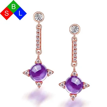 Red Trees Brand Natural Gemstone Amethyst Bridal Earrings For Women Wedding Real 925 Sterling Silver With Rose Gold Pleated
Red Trees Brand Natural Gemstone Amethyst Bridal Earrings For Women Wedding Real 925 Sterling Silver With Rose Gold Pleated