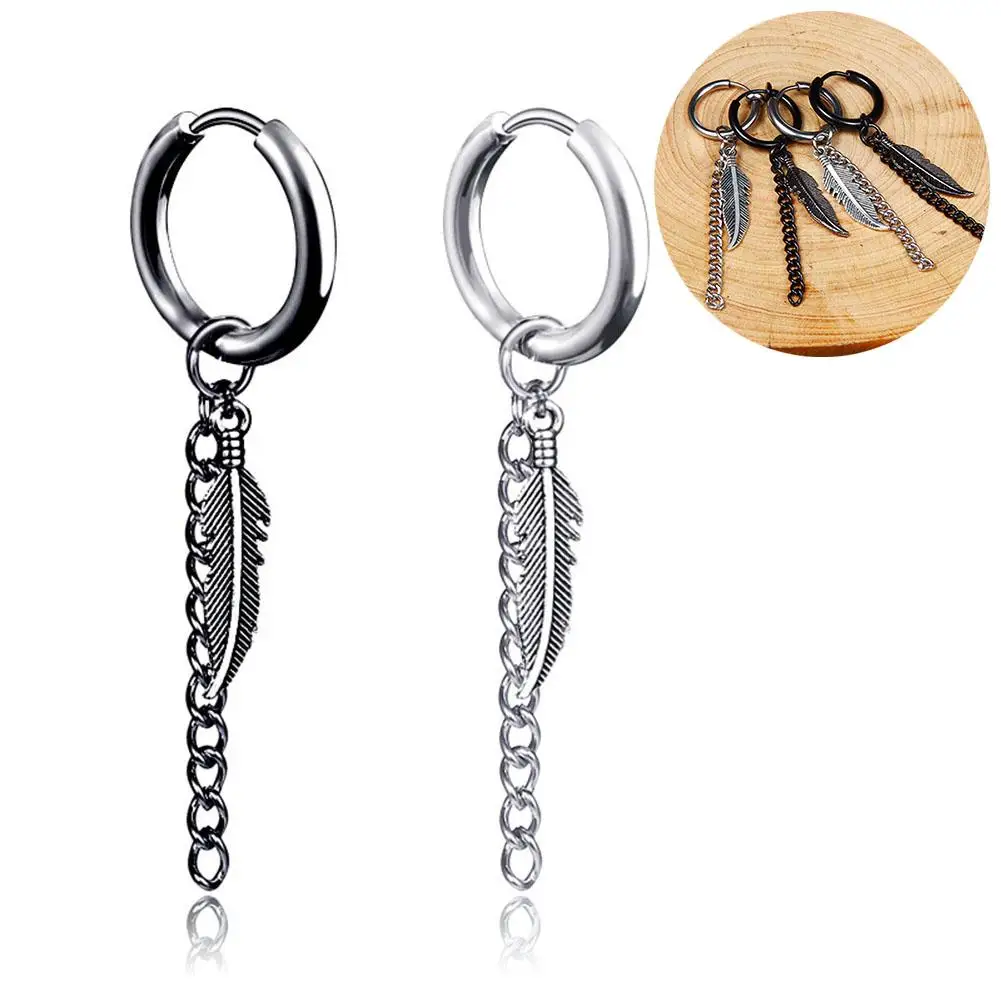 1Pc Men Fashion Long Chain Feather Design Ear Clip Piercing Loop Hoop Earring Jewelry Gift
1Pc Men Fashion Long Chain Feather Design Ear Clip Piercing Loop Hoop Earring Jewelry Gift