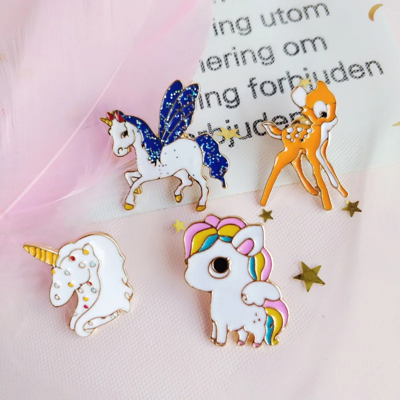 Trendy Cartton Unicorn Colorful Horse Sika Deer Enamel Brooch For Women Kids Child Shirt Coat Bag Badge Pins Gift
Trendy Cartton Unicorn Colorful Horse Sika Deer Enamel Brooch For Women Kids Child Shirt Coat Bag Badge Pins Gift