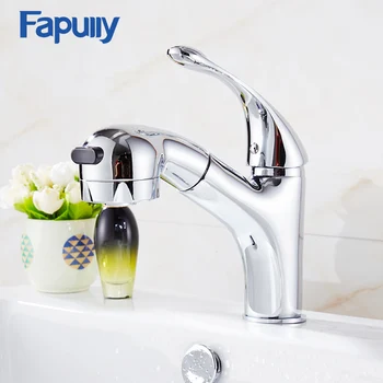 Fapully Brass Basin Faucets 2 Functions Single Hole Dual Function Hot and Cold Pull Out Bathroom Sink Faucet Mixer Taps 523-11C
Fapully Brass Basin Faucets 2 Functions Single Hole Dual Function Hot and Cold Pull Out Bathroom Sink Faucet Mixer Taps 523-11C