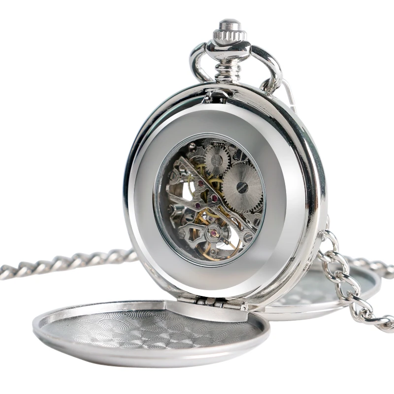 Женские карманные часы в стиле стимпанк с механической ручкой гладкая
