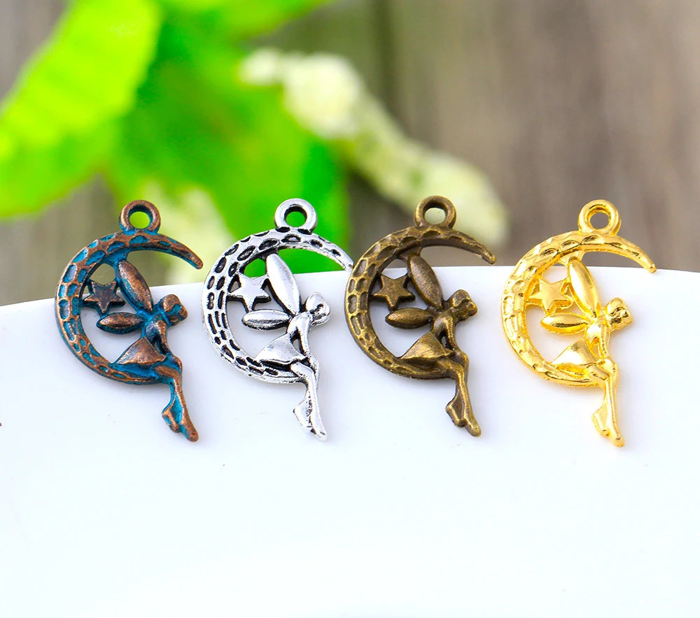 25*15mm 24pcs/lot New Fashion Antique Silver Bronze Gold Copper Color Plated Handmade Charms Pendant Moon Girl Angel Accessories
25*15mm 24pcs/lot New Fashion Antique Silver Bronze Gold Copper Color Plated Handmade Charms Pendant Moon Girl Angel Accessories