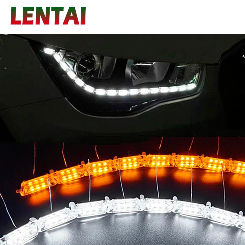 LENTAI For Hyundai solaris i30 tucson 2017 Lexus Lifan Saab 1Set Cool Car LED Strip Lamp DRL lights 12V White+Yellow turn signal
LENTAI For Hyundai solaris i30 tucson 2017 Lexus Lifan Saab 1Set Cool Car LED Strip Lamp DRL lights 12V White+Yellow turn signal