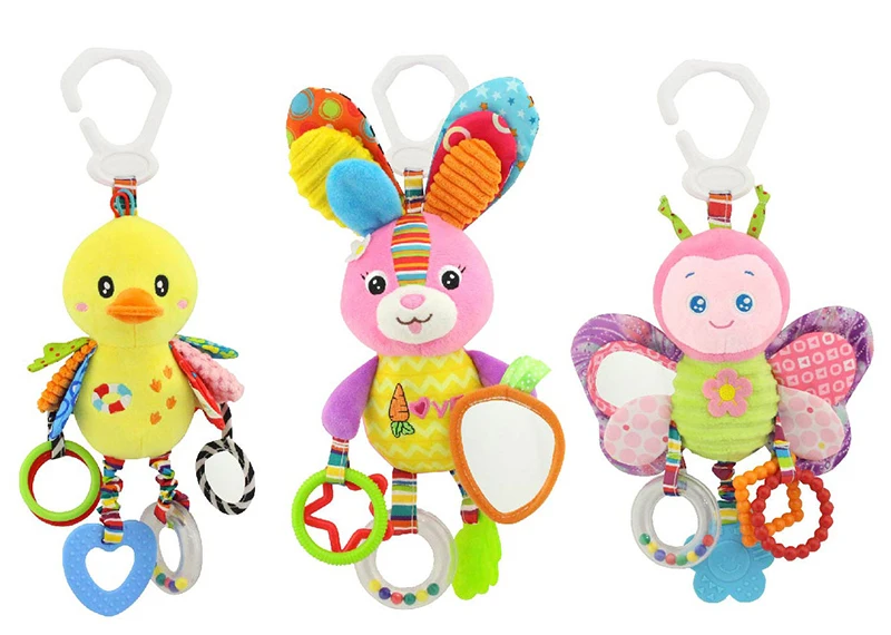 Happy Monkey baby bed bell neonatal baby toys with BB bell plush toy for baby bed hanging bell cartoon animal WJ459 18