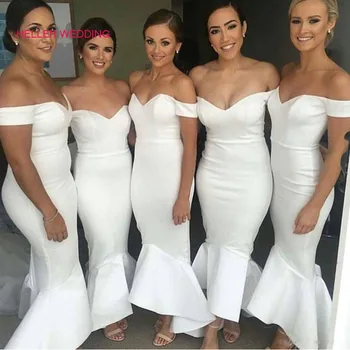 Mermaid Bridesmaid Dresses White Sweetheart Off The Shoulder Satin Braidsmaid Dresses Wedding Party Dresses For Women
Mermaid Bridesmaid Dresses White Sweetheart Off The Shoulder Satin Braidsmaid Dresses Wedding Party Dresses For Women