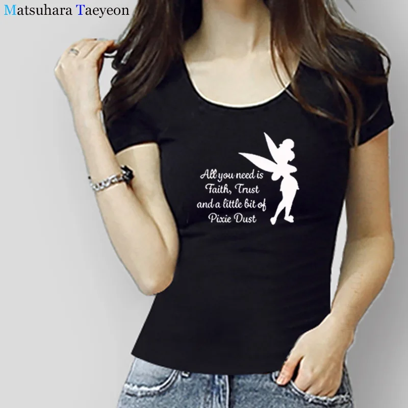 All you need is a little Faith Trust and Pixie Dust T shirt Femme Tinkerbell Printed Tshirt Women Cute Harajuku Batwing Sleeve T
All you need is a little Faith Trust and Pixie Dust T shirt Femme Tinkerbell Printed Tshirt Women Cute Harajuku Batwing Sleeve T