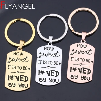 High Quality Keychain Engraved How Sweet It Is To Be Loved By You Cute Car Key Tag For Girlfriend Boyfriend Gift Keyring Jewelry
High Quality Keychain Engraved How Sweet It Is To Be Loved By You Cute Car Key Tag For Girlfriend Boyfriend Gift Keyring Jewelry