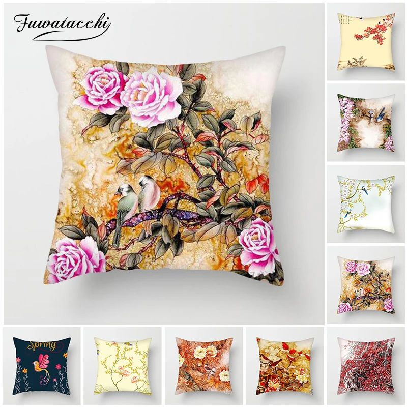 Fuwatacchi Rose Peony Flowers Cushion Cover Plum Blossom Grass Pillow Cases For Home Sofa Chair Decorations Birds Pillowcases
Fuwatacchi Rose Peony Flowers Cushion Cover Plum Blossom Grass Pillow Cases For Home Sofa Chair Decorations Birds Pillowcases