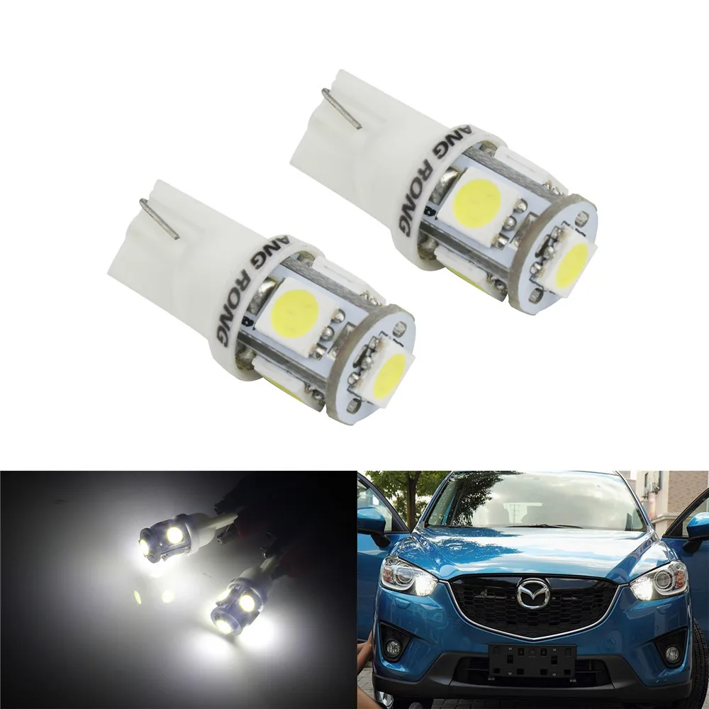 ANGRONG 2X W5W 194 T10 5 SMD 5050 Светодиодные белые светильник пы с клиновидным цоколем 12 В