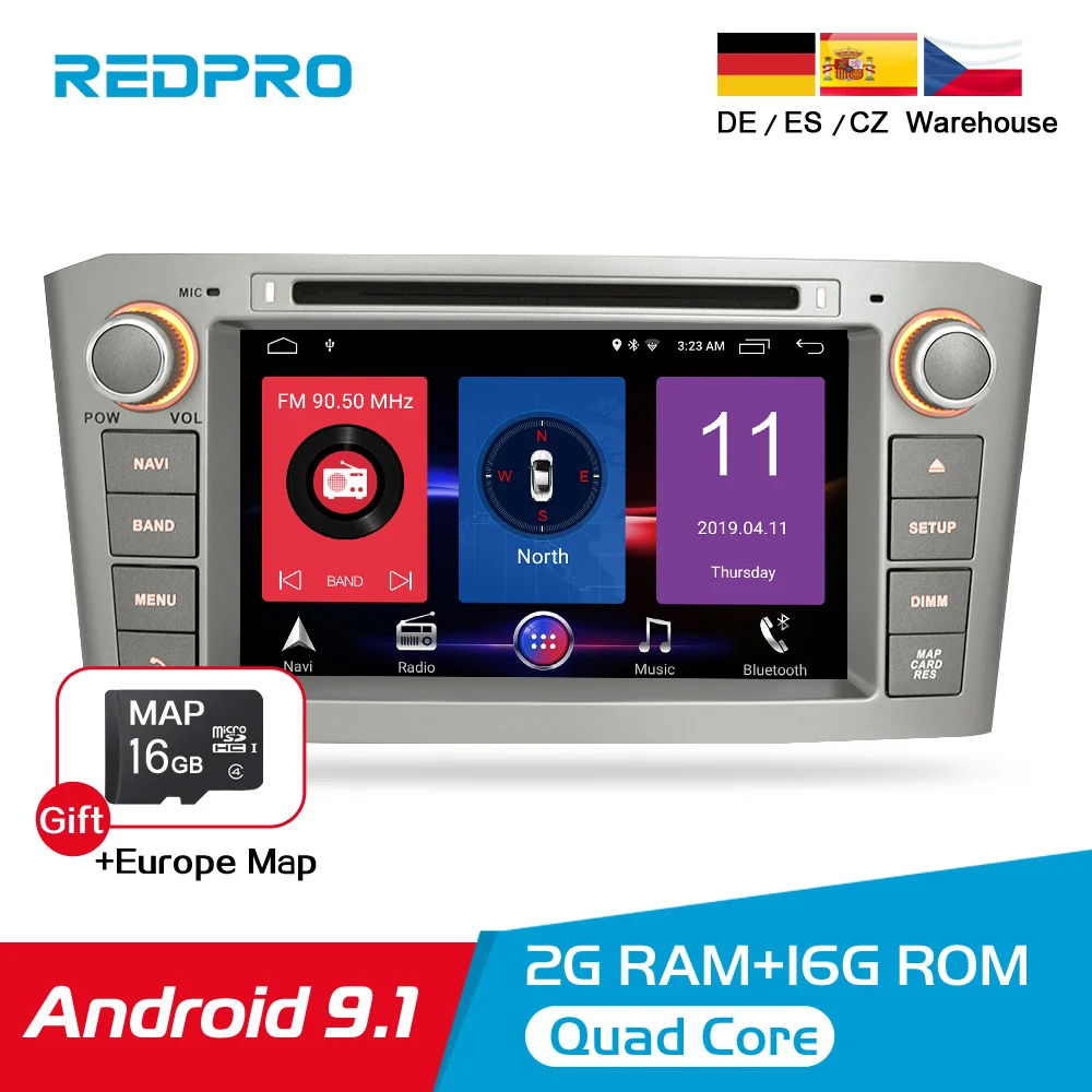 7 "ips Android 9 1 автомобильный DVD видео плеер для Toyota Avensis/T25 2003 2008 Автомобильный gps