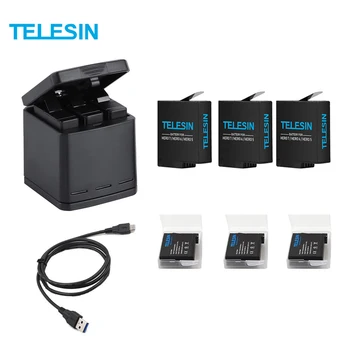 TELESIN 3 Slots LED Battery Charger Charging Storage Box +3 Battery Pack + Type C Cable for GoPro Hero 5 6 7 Camera Accessories
TELESIN 3 Slots LED Battery Charger Charging Storage Box +3 Battery Pack + Type C Cable for GoPro Hero 5 6 7 Camera Accessories