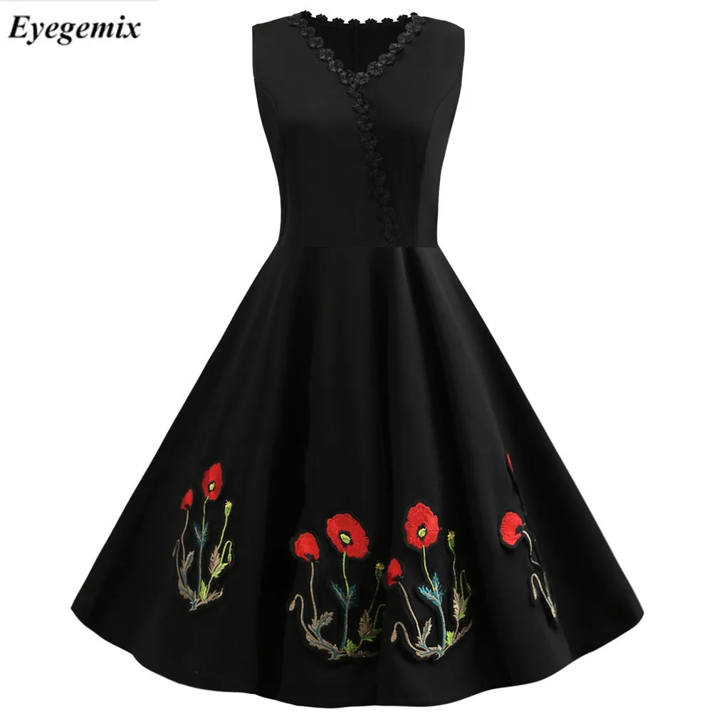 Embroidered Vestidos Women Retro Vintage 1950s 60s Rockabilly Swing Party Dresses Female Casual Elegant Black Dress Plus Size
Embroidered Vestidos Women Retro Vintage 1950s 60s Rockabilly Swing Party Dresses Female Casual Elegant Black Dress Plus Size