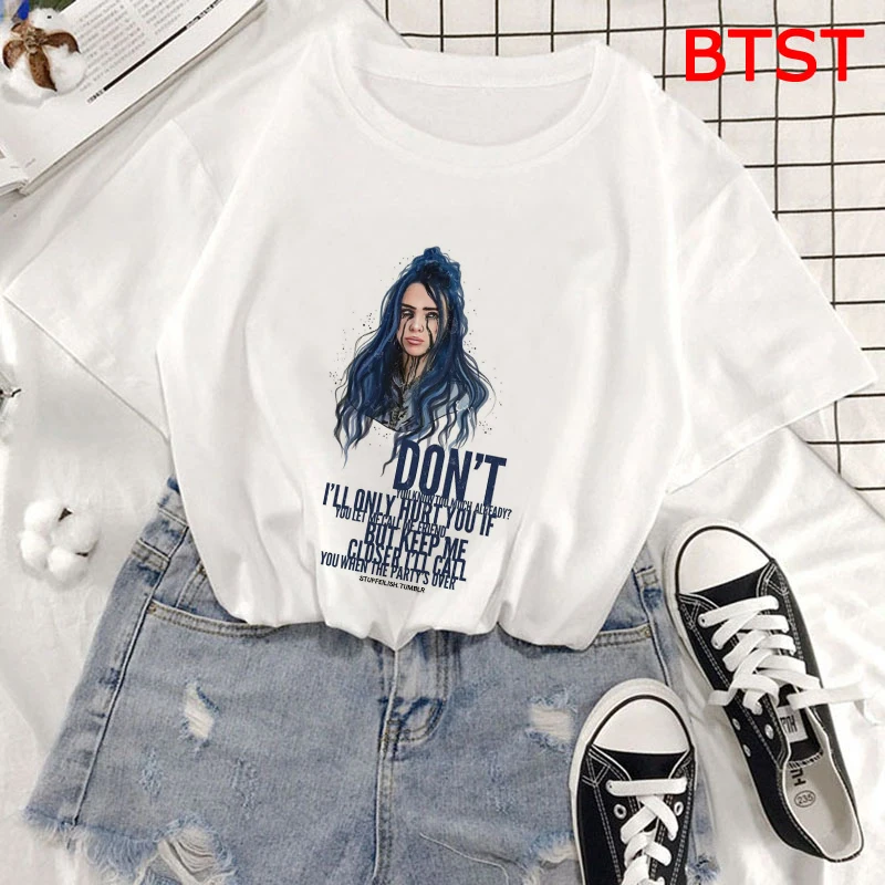Harajuku Summer T-shirt Billie Eilish Gothic T Shirt Women Cotton Streetwear Plus Size Women White Graphic T Shirts Comfortable
Harajuku Summer T-shirt Billie Eilish Gothic T Shirt Women Cotton Streetwear Plus Size Women White Graphic T Shirts Comfortable