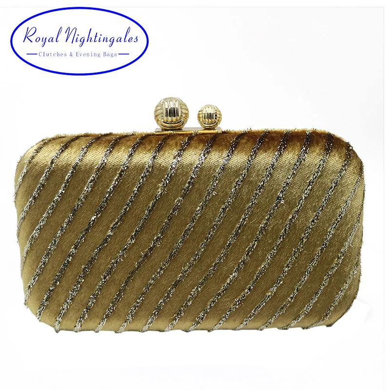 

Royal Nightingales Women Evening Purse Minaudiere Clutch Bag Bridal Wedding Clutches Chain Handbag Gold Silver Black