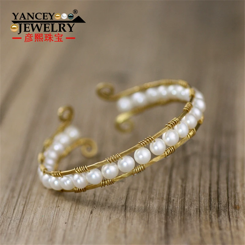 Original design Natural white pearl Handmade Bangles bracelets for women, with S990 and 9k gold Bohemia simple fashion bracelets
Original design Natural white pearl Handmade Bangles bracelets for women, with S990 and 9k gold Bohemia simple fashion bracelets