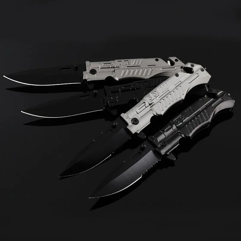 1pcs Gun Shaped Knife Full edge / Combined edge Folding Army Tactical Pocket Knife 440 Blade Aluminum Handle with Safty Hammer
1pcs Gun Shaped Knife Full edge / Combined edge Folding Army Tactical Pocket Knife 440 Blade Aluminum Handle with Safty Hammer