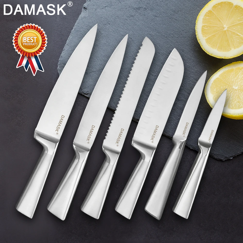 Damask European Kitchen Knives Set End Mill 3Cr13Mov Stainless Steel Knife Set Cutting Edge Chef Cutlery Meat Cleaver Cook Tools
Damask European Kitchen Knives Set End Mill 3Cr13Mov Stainless Steel Knife Set Cutting Edge Chef Cutlery Meat Cleaver Cook Tools