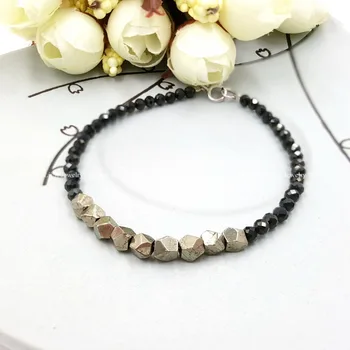 LiiJi Unique Pyrite Black Spinels 925 Sterling Silver Shining Fashion Chic Bracelet For Women Men 
LiiJi Unique Pyrite Black Spinels 925 Sterling Silver Shining Fashion Chic Bracelet For Women Men