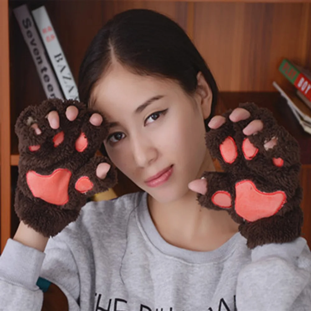 1Pair Lovely Women Gilrs Winter Warm Paw Gloves Fingerless Fluffy Bear Cat Plush Paw Soft Comfortable Party Vacation Gloves
1Pair Lovely Women Gilrs Winter Warm Paw Gloves Fingerless Fluffy Bear Cat Plush Paw Soft Comfortable Party Vacation Gloves