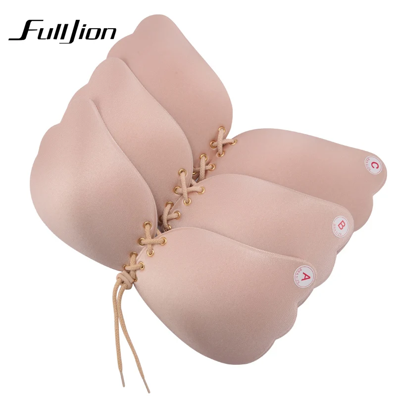 Fulljion New Sexy bra Women Self Adhesive Strapless Bandage Stick Gel Silicone Push Up Invisible Bra seamless Intimates bras 6