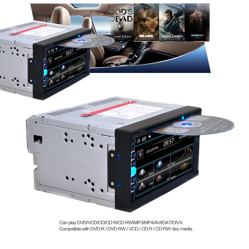 TOP Quility Bluetooth 7" Touchscreen Bluetooth Car Stereo DVD/CD/MP3 Player Double 2Din In Dash USB SD #0706
TOP Quility Bluetooth 7" Touchscreen Bluetooth Car Stereo DVD/CD/MP3 Player Double 2Din In Dash USB SD #0706